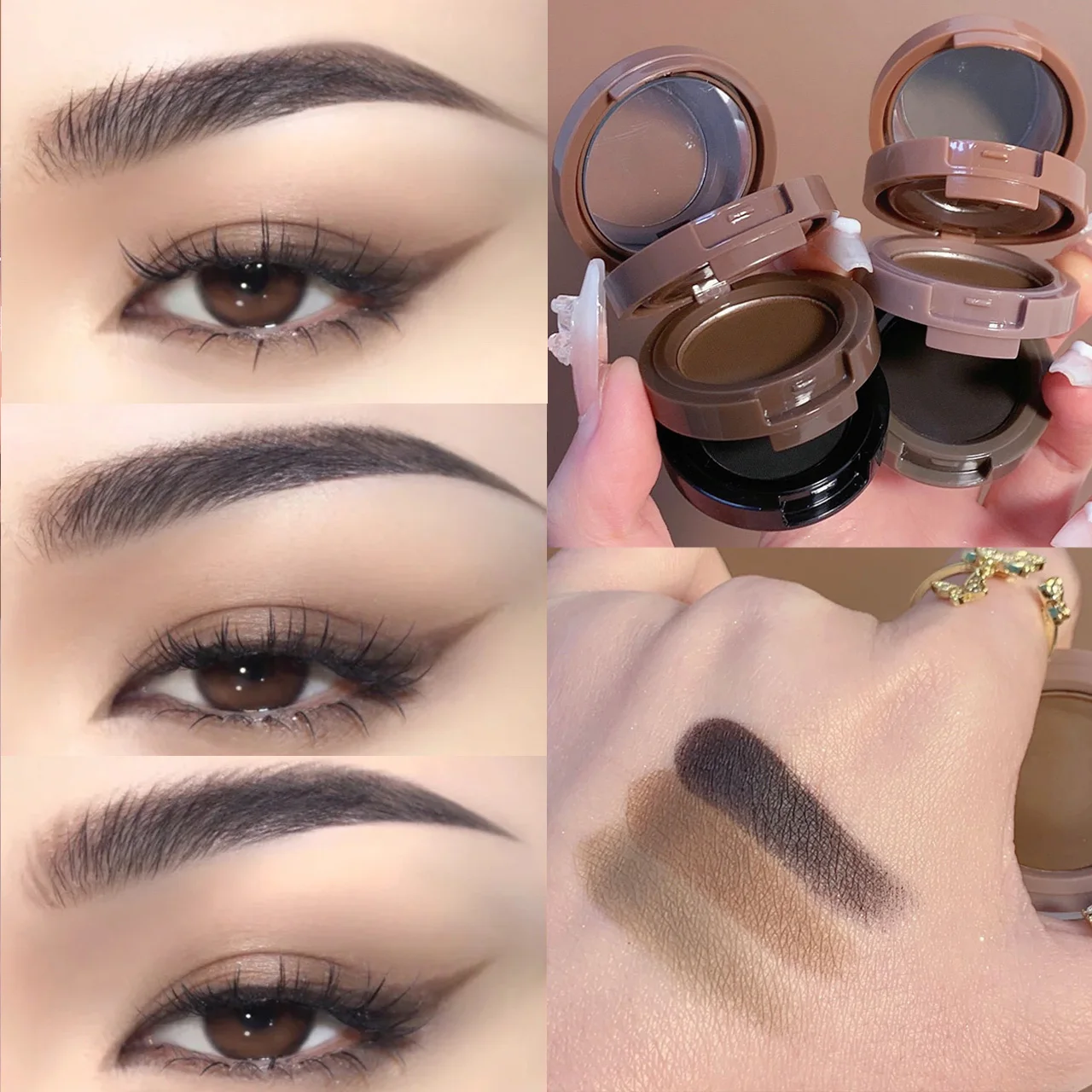 

Waterproof Eyebrow Powder Eyeshadow Palette Natural Eyebrow Enhancer Pigment Color Rendering Hairline Brow Powder Cosmetic 1PC