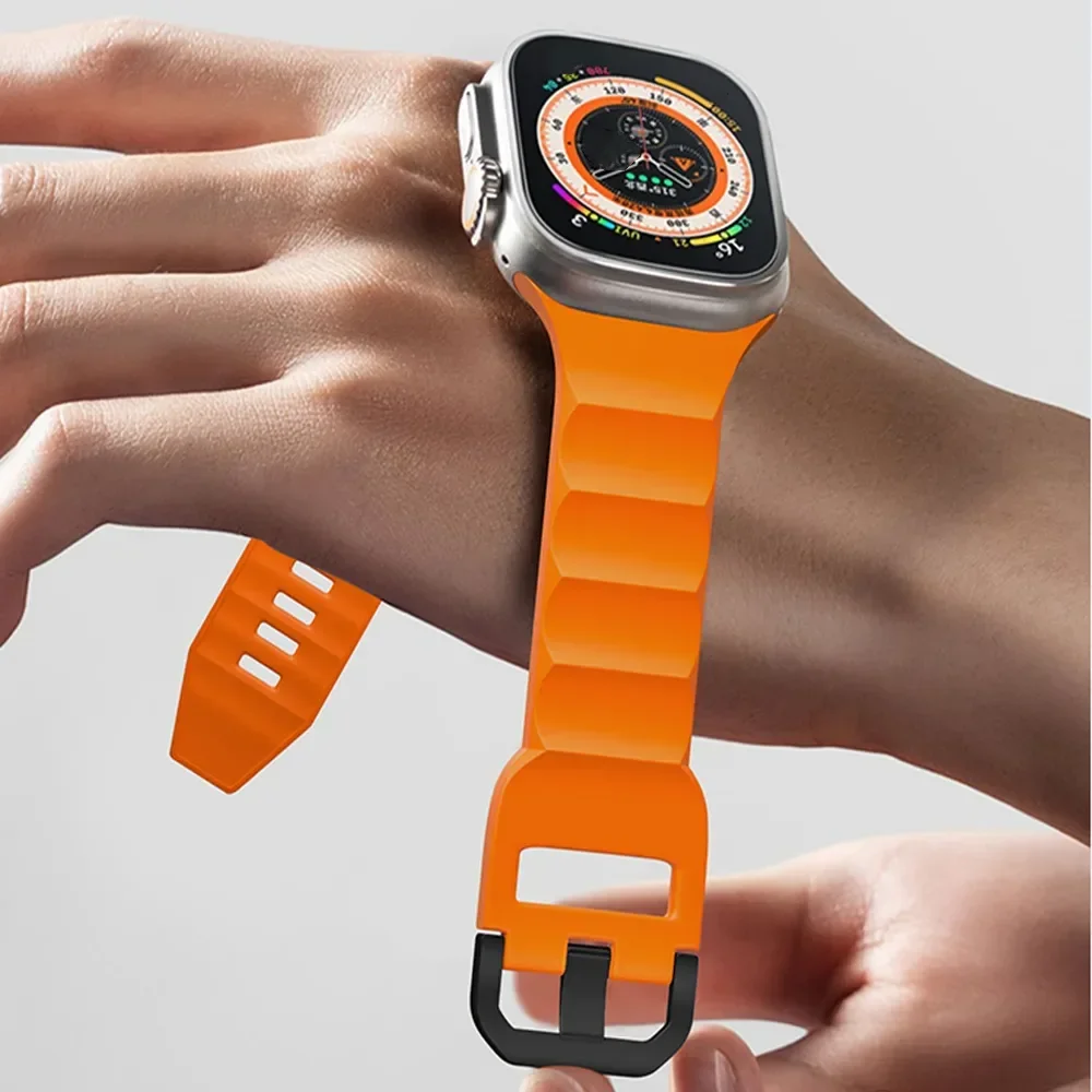 Силиконовый ремешок для Apple Watch Band 46 мм 40 45 41 49 42 38 44 браслет iwatch series 10 9 7 se 3 5 6 8 Ultra