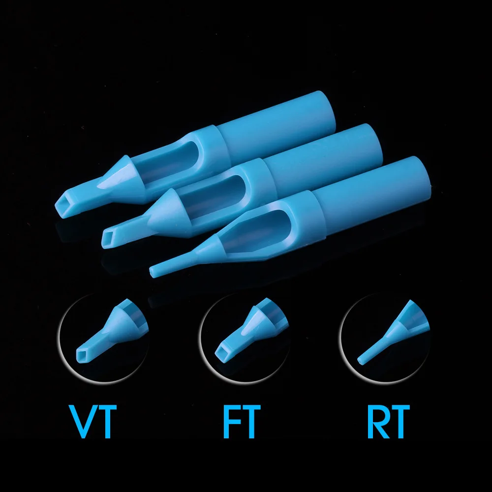 

VT RT FT 50PCS Disposable Fogging Plastic Needle Nozzle Blue Needle Mouth Tattoo Equipment Tattoo Supplies