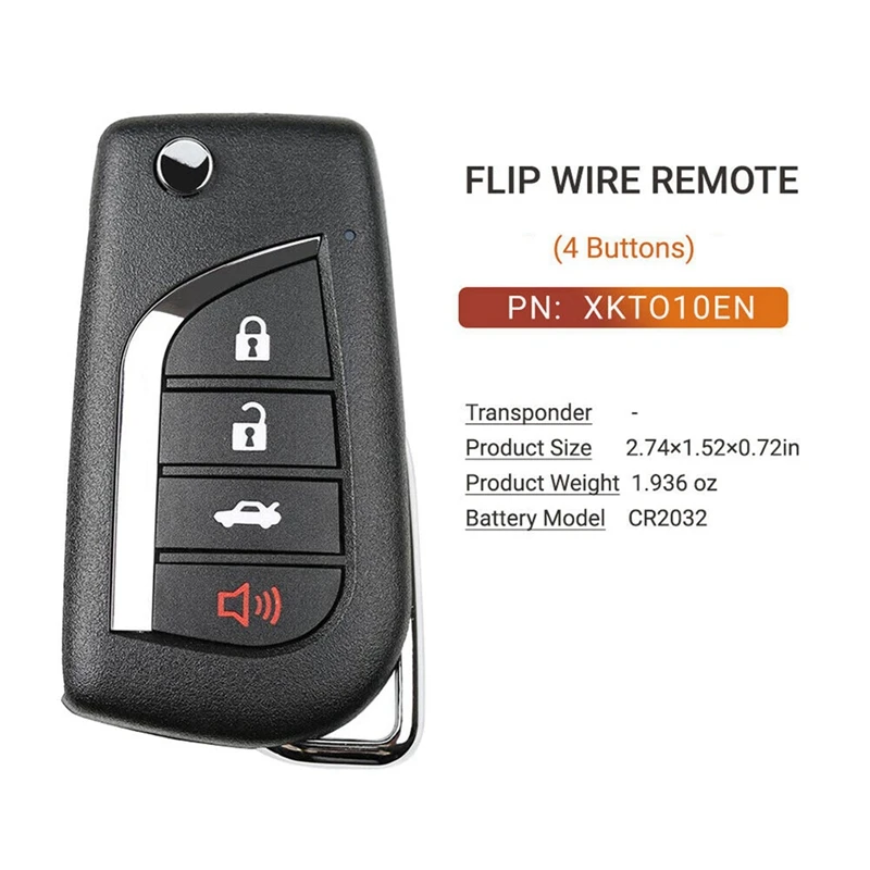 2 шт. для Xhorse XKTO10EN универсальный пульт дистанционного управления брелок Toyota Flip 4