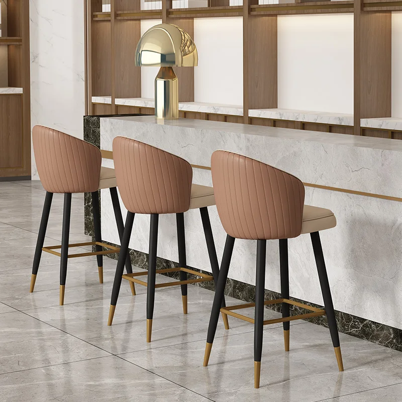 

Light luxury bar chair is contemporary and contracted high bench rotating bar at the front desk chair, wrought iron home