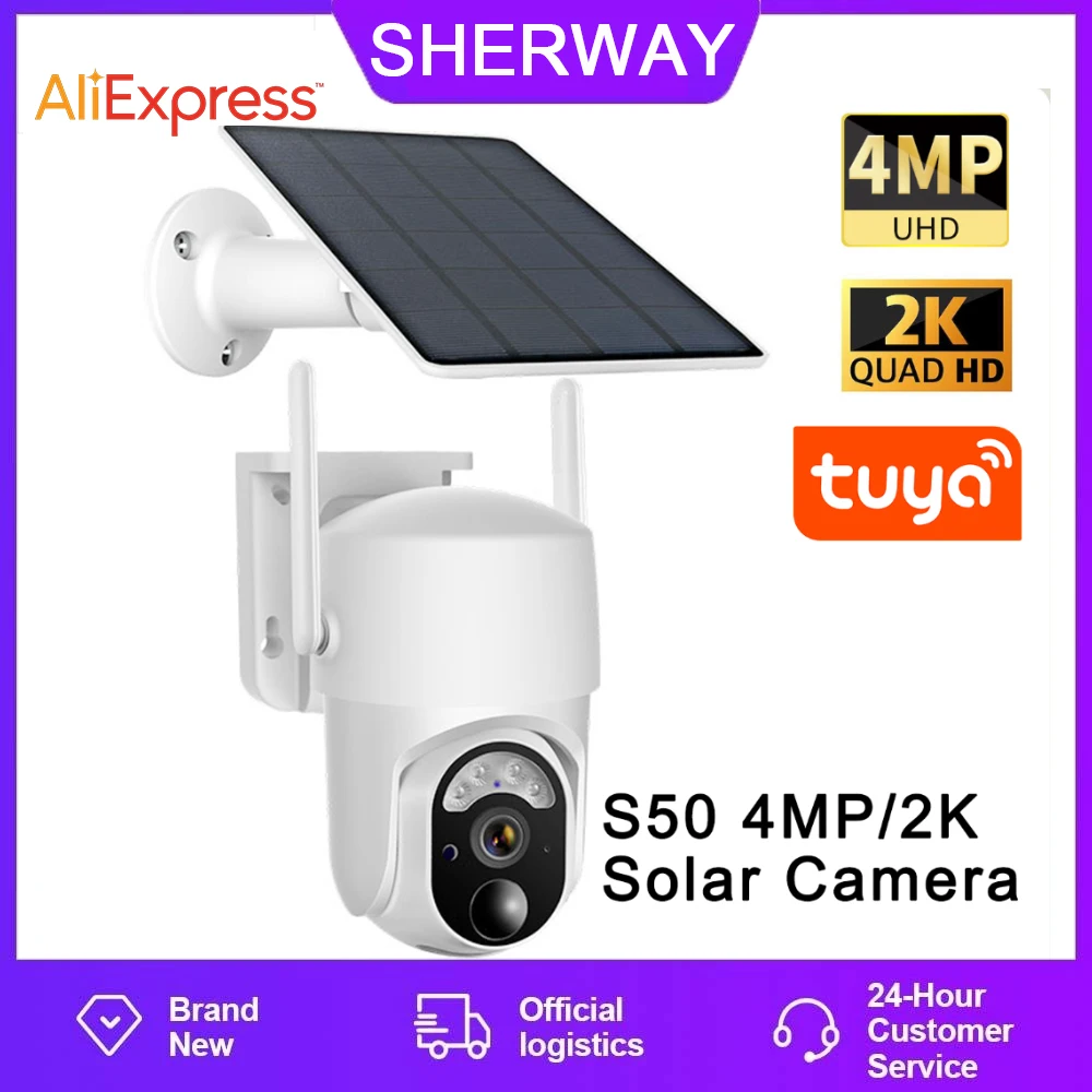 

S50-Pro 2K/4MP Solar Wireless Security Camera Outdoor PIR Human Detection Cloud storage 4*18650mAh 360° PTZ Security IP Cameras
