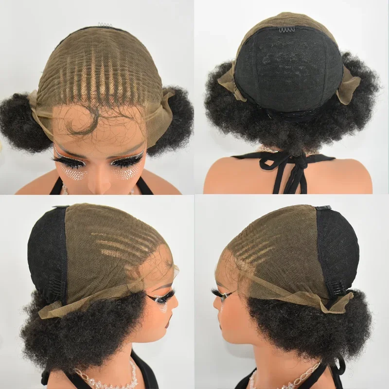 250% Плотность 13x6 кружевной фронтальный Плетеный парик афро кудрявые вьющиеся