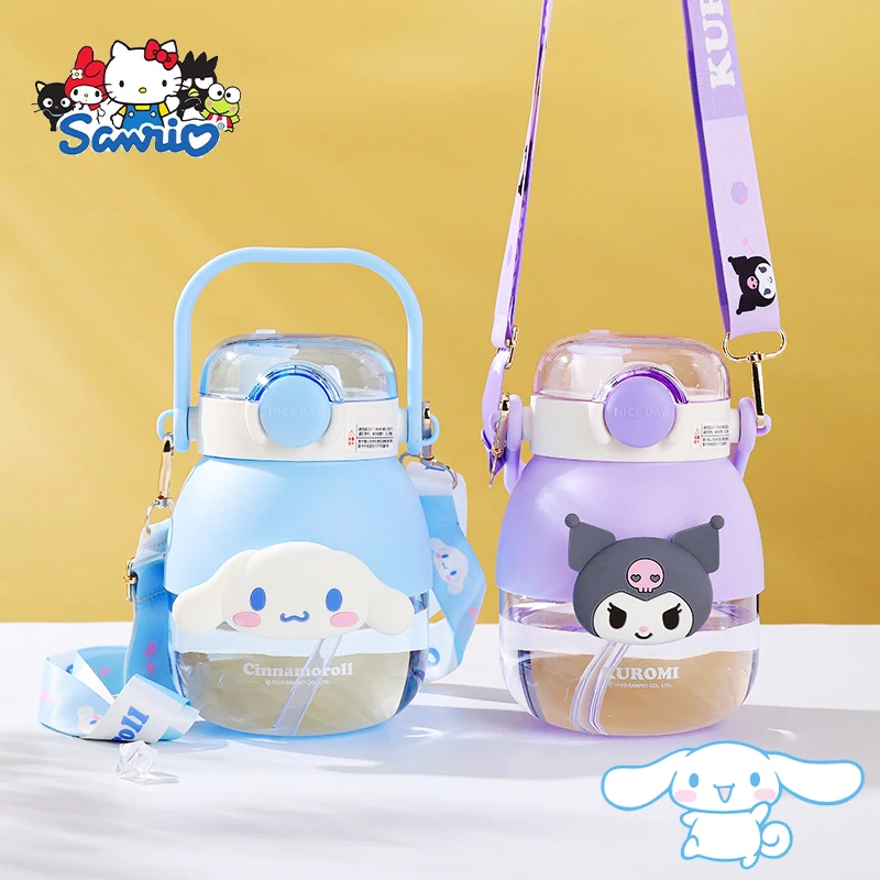 

Sanrio Kuromi Large Capacity Cup Kawaii Hello Kitty Anime Cartoon Cinnamoroll Cute Student Children Summer Kettle Toys Gifts