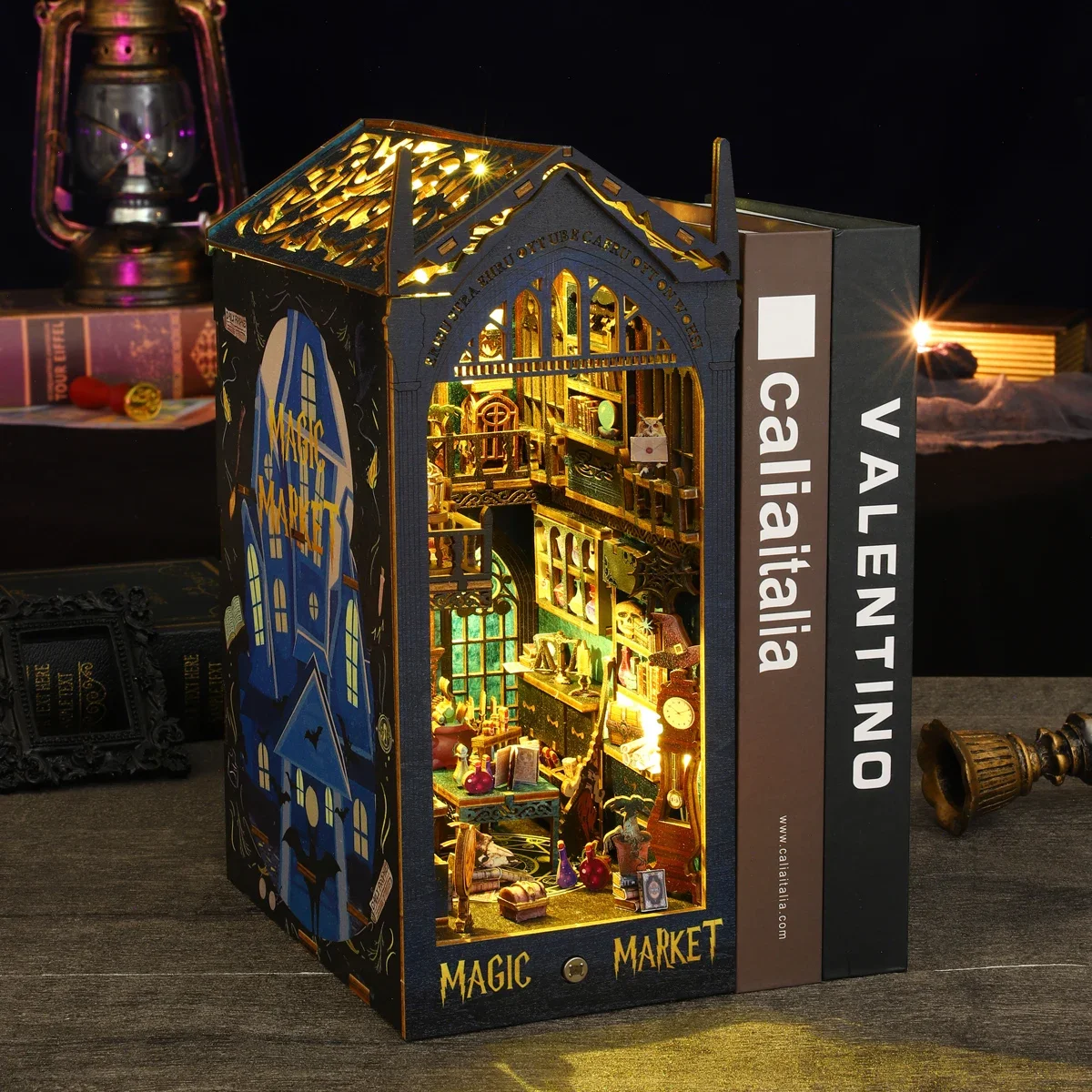 Набор для книжного шкафа детский дом мини Сборная модель конструкция DIY 3D пазлов