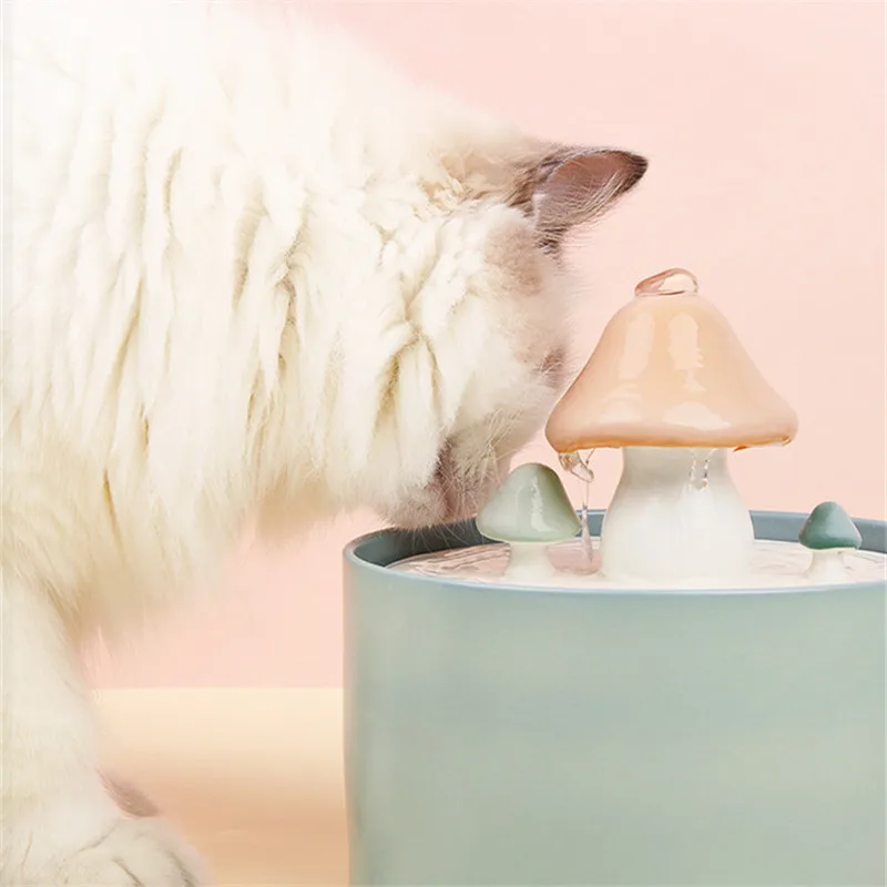Bebedero de cerámica para gatos, fuente de agua para decoración de interiores, cuencos automáticos para perros, accesorios para gatos, USB