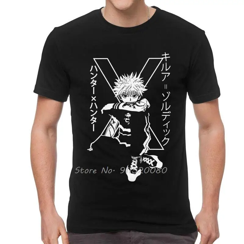 Футболка Killua Zoldyck мужская с принтом хлопковая Модная рубашка аниме Hunter X уличная