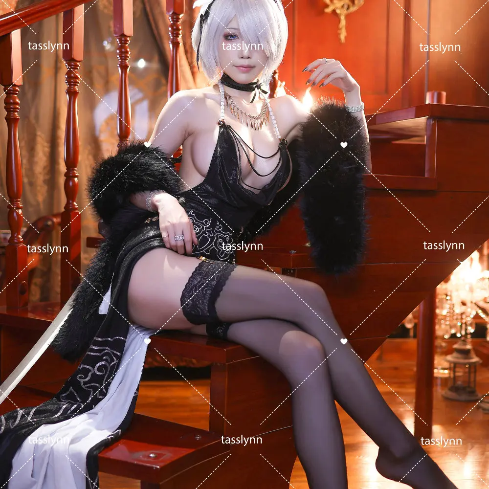 Черный костюм для косплея YoRHa 2B из аниме NieR горячее сексуальное нижнее белье