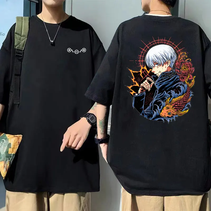 

Anime Jujutsu Kaisen Double Sided Print T-shirts Summer Men Women Casual Cotton Oversized Tshirt Inumaki Toge Graphic T Shirt