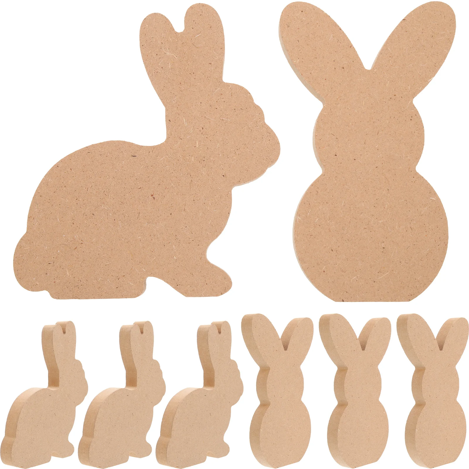 

12 Pcs Easter Bunny Craft Kids Party Decorative Supplies Indoor DIY Hanging Crafts Wood Blank Bunny Cutout Child