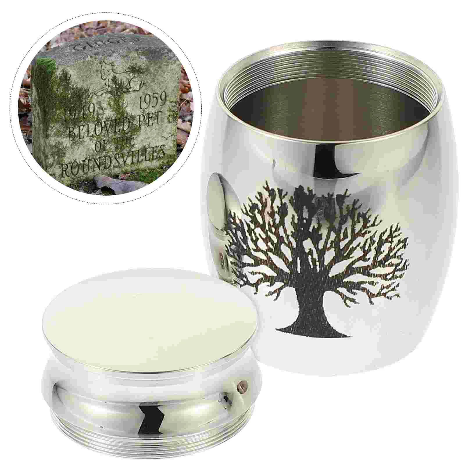 

Urn Pet Cinerary Decent Funeral Casket Fine Cremation Stainless Steel Containers Dog Ashes Commemorative Dad Metal