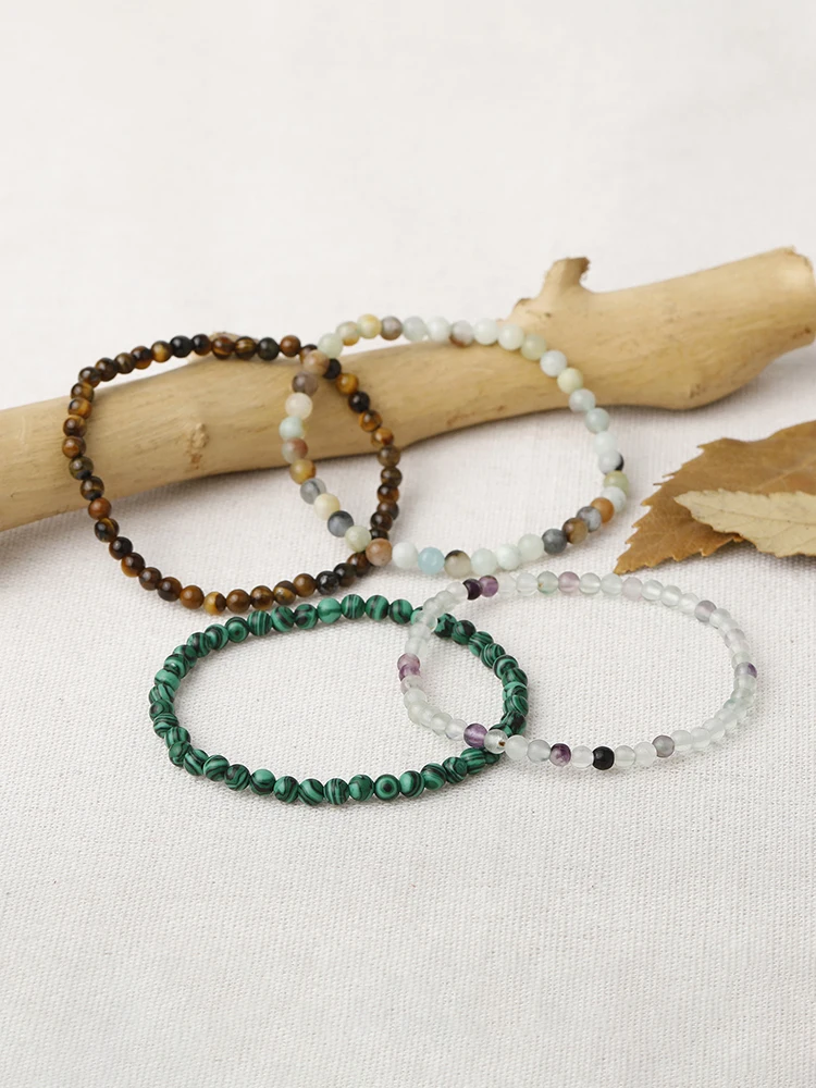 Браслет OAIITE с тигровым глазом 4 мм браслет из натурального камня для женщин и