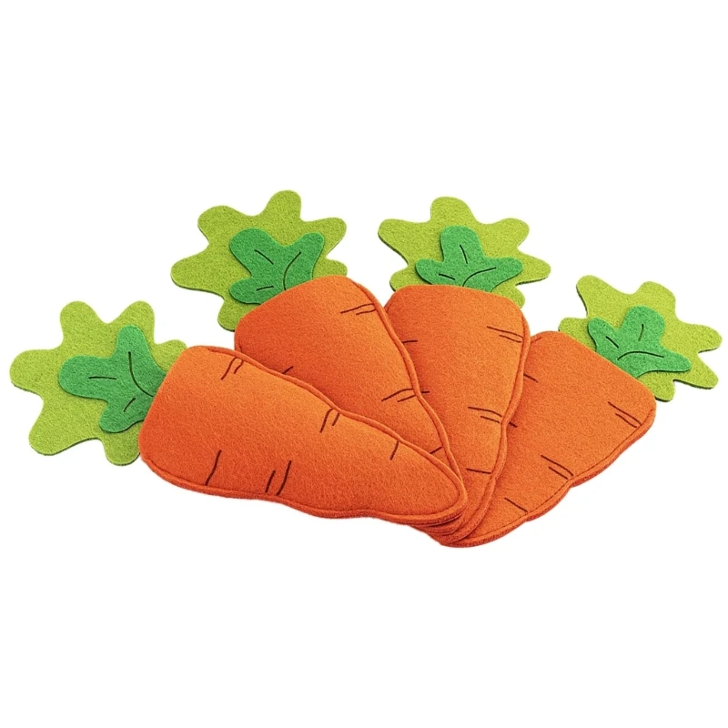 

4Pcs Easter Carrot Knife Fork Holder Cover Kitchen Restaurant Dining Table