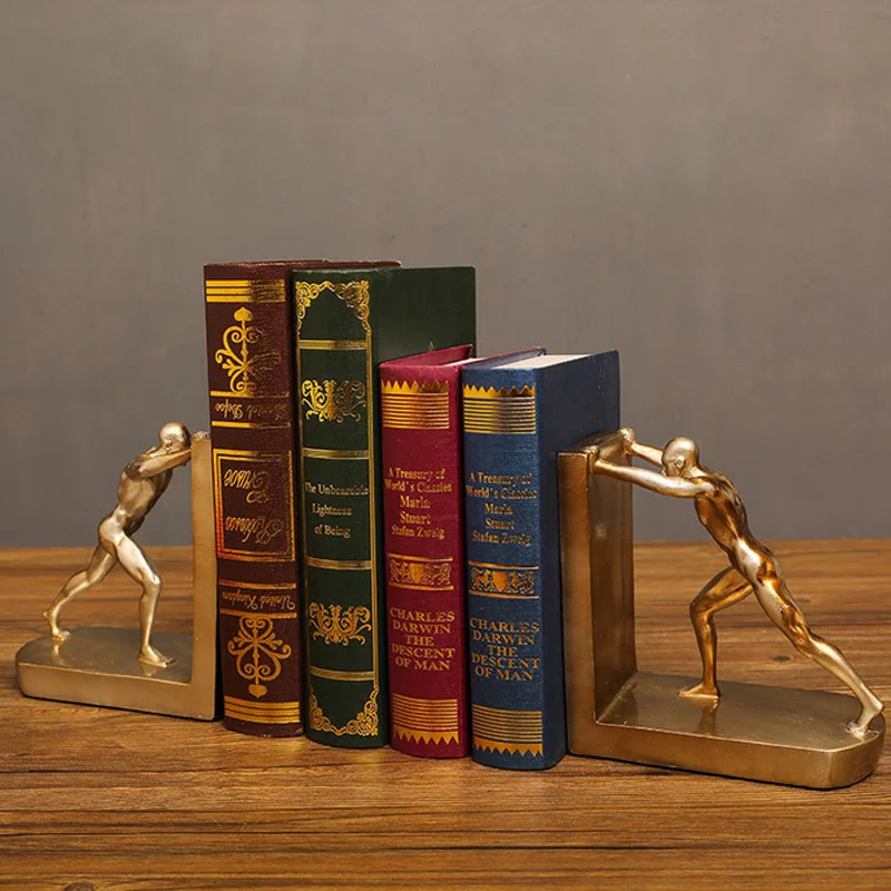 

Study Decoration Bookends For Shelves Book Support Stand Resin Ornament Bookshelf Desk Organizer Office Accessories