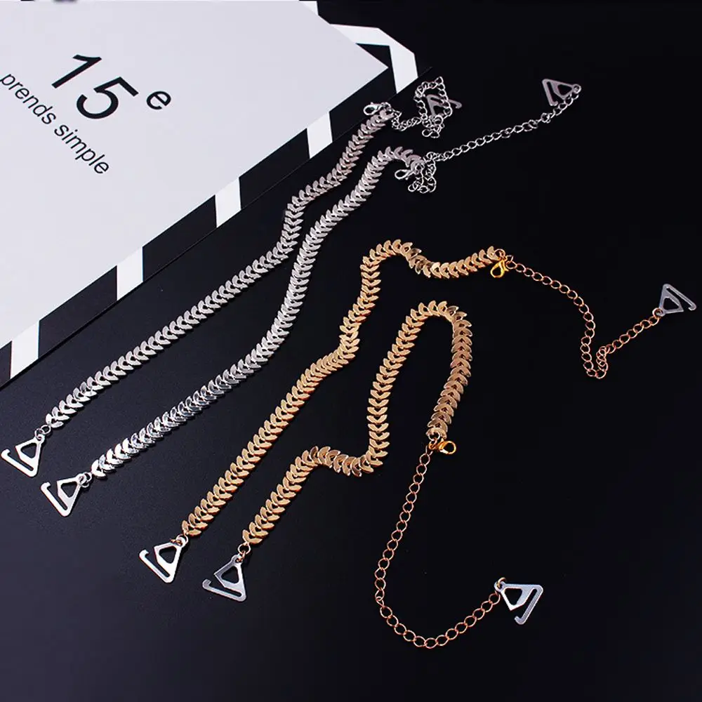 

1Pair Women Slip Resistant Sexy Bra Straps Women Double Shoulder Adjustable Metal Chain Invisible Brassiere Accessories