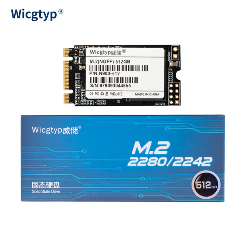 

Wicgtyp M.2 SSD 128 ГБ 256 512 1 ТБ SSD M2 SATA NGFF M.2 2242 128 ГБ 256 512 1 ТБ HDD для компьютера Тетрадь Smartbook 133t
