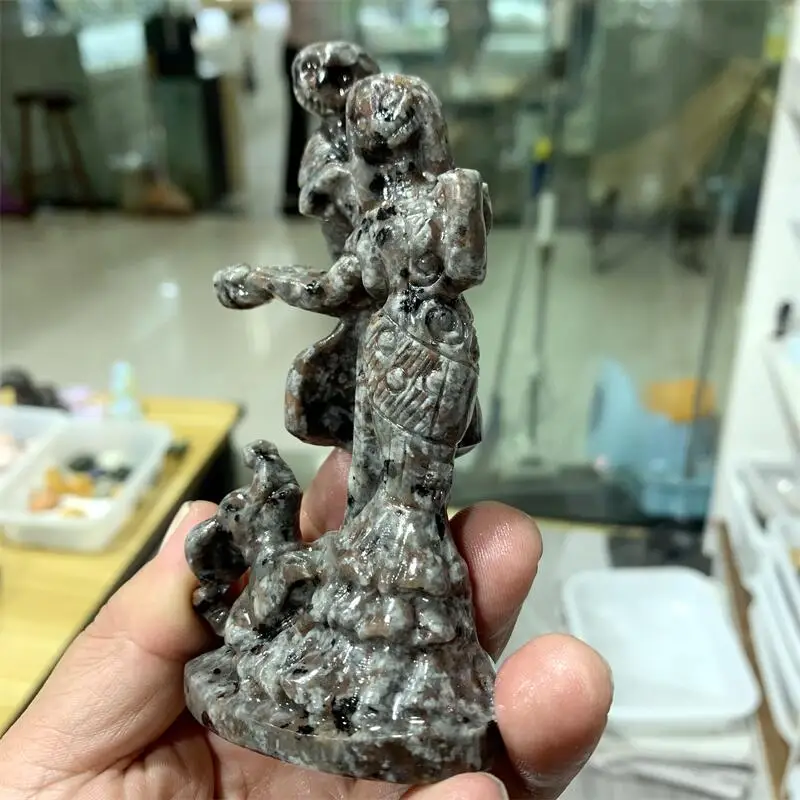 Натуральный Йоперлит мультяшная резьба Рейки Исцеление Фэншуй камень