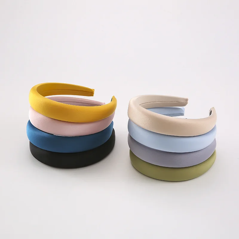 

Korean Fashion Padded Headband Women Wide Bezel Hairbands Candy Color Thick Sponge Hair Hoop Non-slip Hairband Hair Accessories