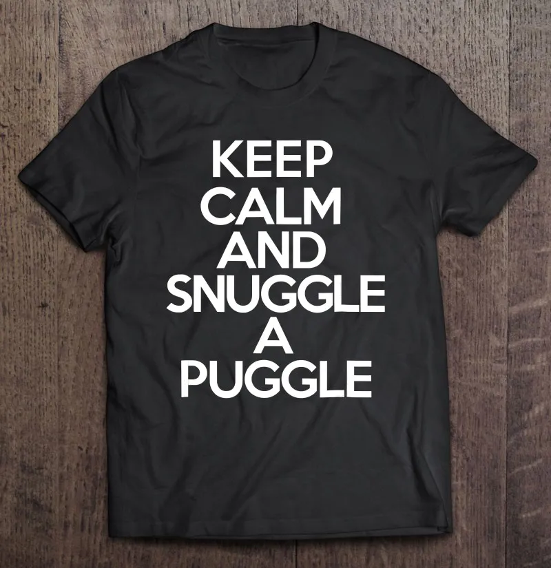 

Футболка мужская хлопковая с надписью Keep Calm And Snuggle A Puggle