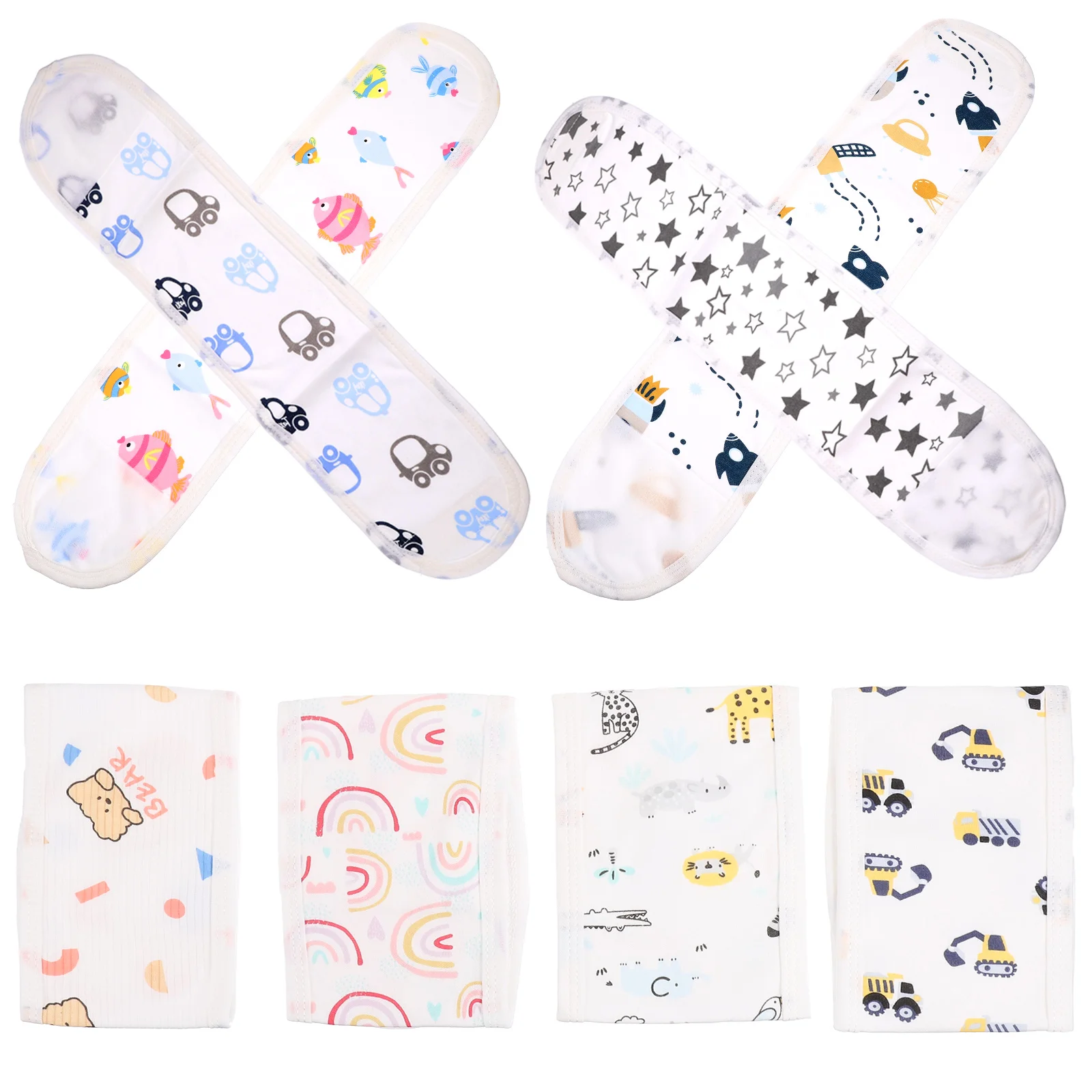 

8 Pcs Navel Cord Warm Belts European American Umbilical Cotton Cords Baby Belly Button Band Newborn