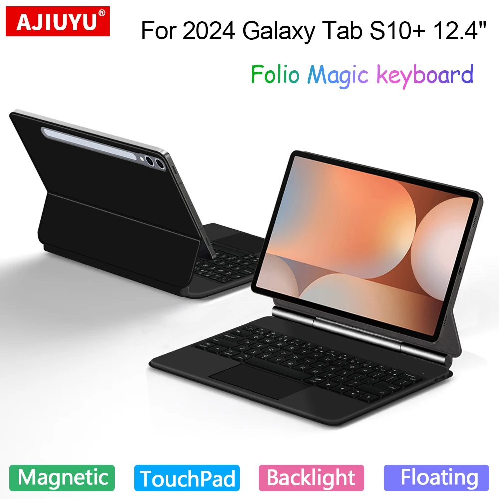 Чехол с магнитной клавиатурой для Samsung Galaxy Tab S10+ 2024 года 12 4-дюймовый планшет Smart