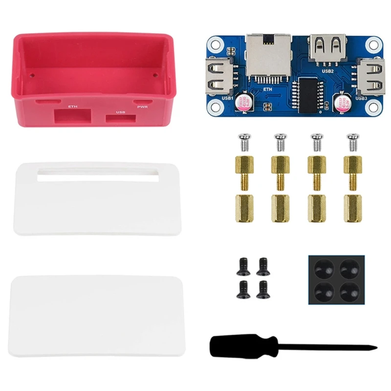 H7EC Ethernet/Φ Box для Raspberry Pi Zero/Zero W/Zero WH ETH/usb-хаб HAT (B) внутри с 1x портом RJ45 3 X USB 2 0 |