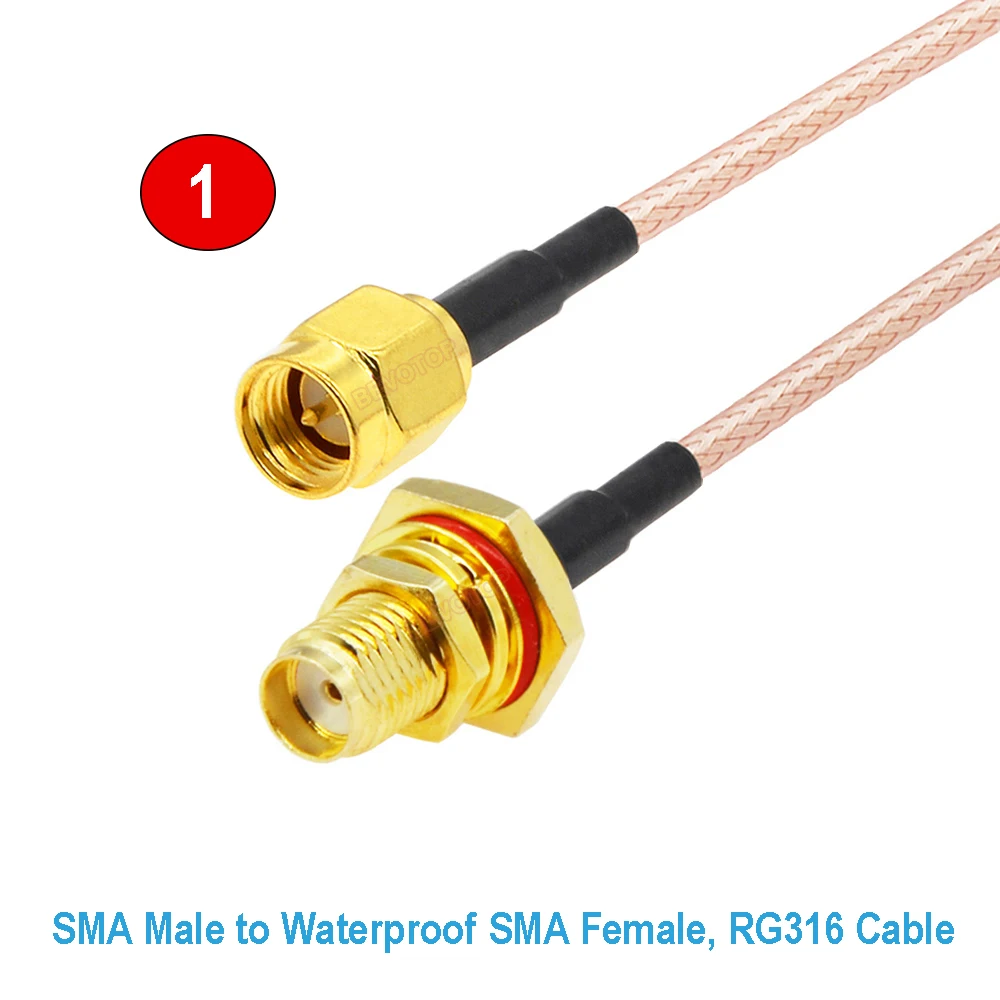 

1 шт. RP-SMA «папа» на водонепроницаемый SMA «мама» переборка RG316 кабель 50 Ом RF коаксиальный косичка WIFI маршрутизатор антенна удлинитель перемычка