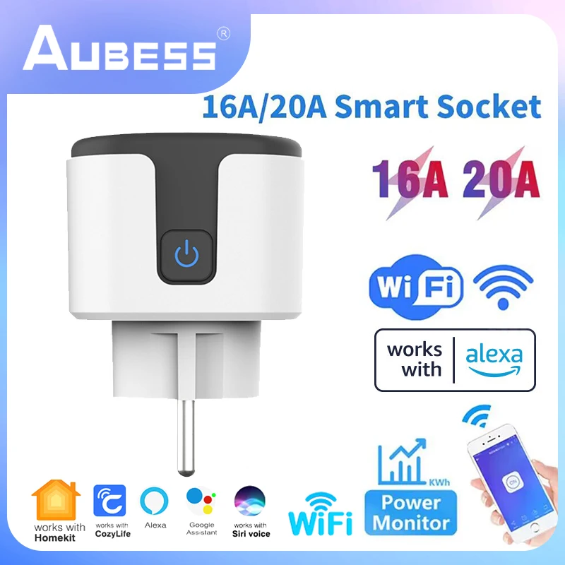 

WIFI Smart Socket EU Plug 16A Smart Plug With Power Monitoring Timer Support Apple Homekit Work Via Google Home Alice Siri Alexa