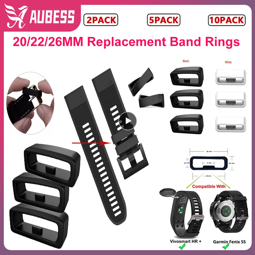

26/22/20mm Super Light Weight Watch Strap Keeper Soft Holder Retainer Ring Safe Watch Band Keeper Loop For Garmin Fenix6x/6s