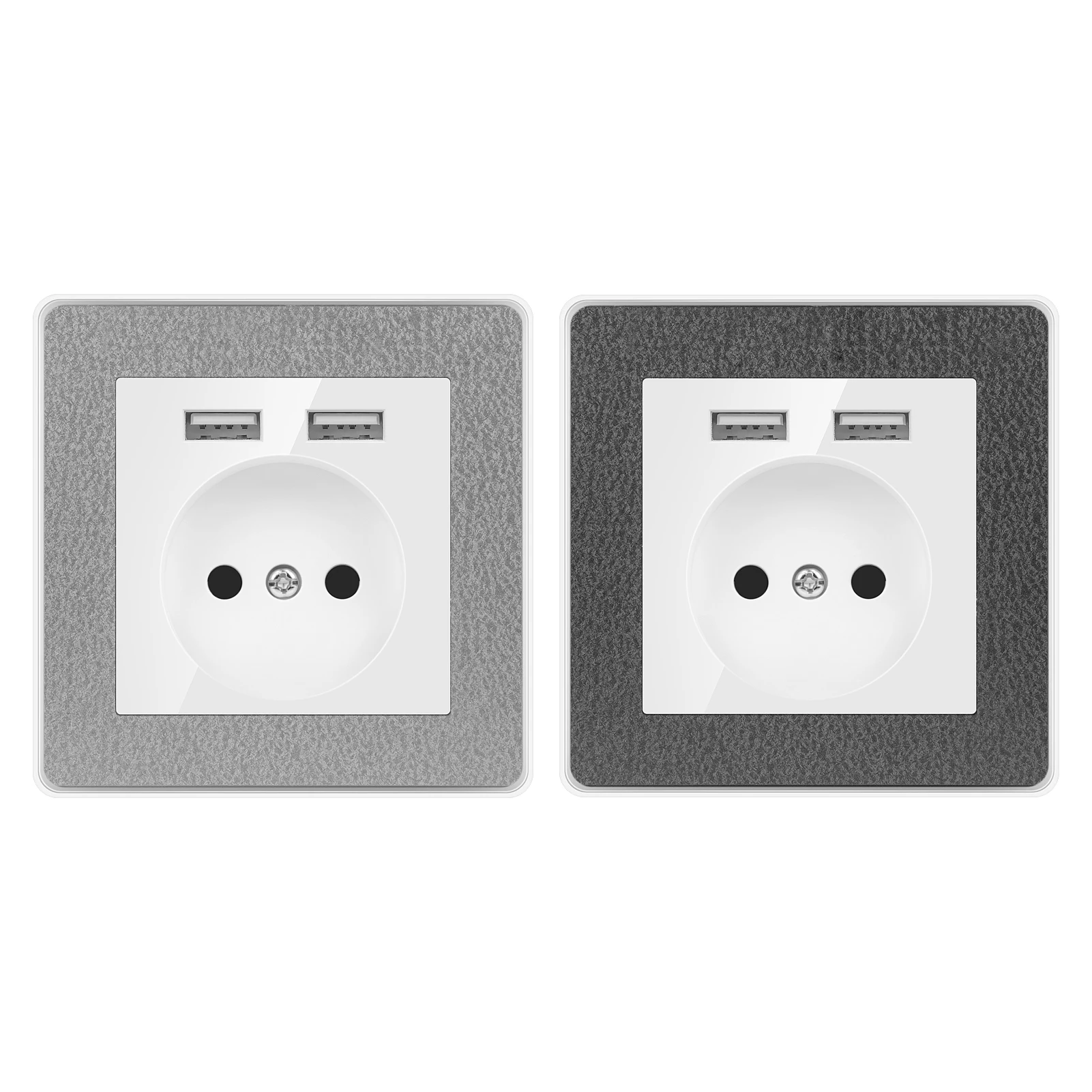 

New 2021, German standard European standard USB wall socket, mobile phone charging dual USB ports 5V 2A Usb TDM EKF IEK universa