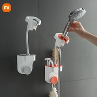 xiaomi 360 degree adjustable bathroom shower head holder wall mounted punch free rack with hook bathroom shower mounting bracket