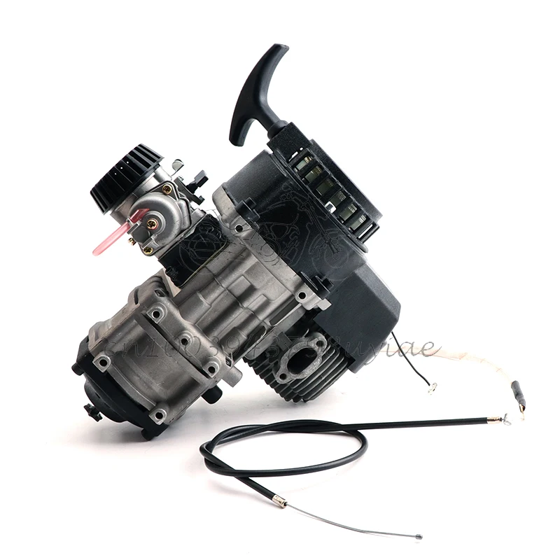 Электродвигатель 49cc с 2-тактным двигателем с тросом дроссельной заслонки, двигатель Comp Mini Quad Rocket Pocket Blke, детали цепи 25h