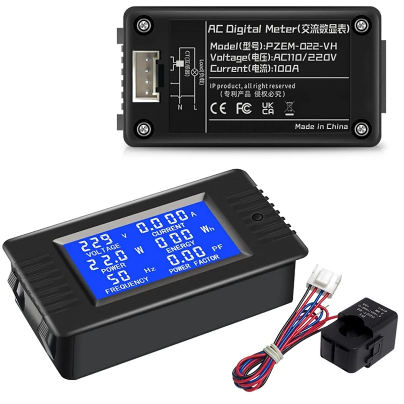 Цифровой вольтметр-амперметр с ЖК-дисплеем 110 В переменного тока