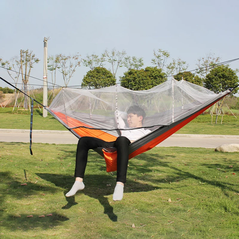 

Portable Outdoor Camping Tent Hammock with Mosquito Net 2 Person Canopy Parachute Hanging Bed Hunting 210T Nylon Sleeping Swing