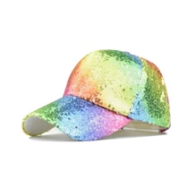 colorful sequins spring and summer hat sunscreen womens ponytail baseball dicer discoloration fashion hat pure cotton outdoor s