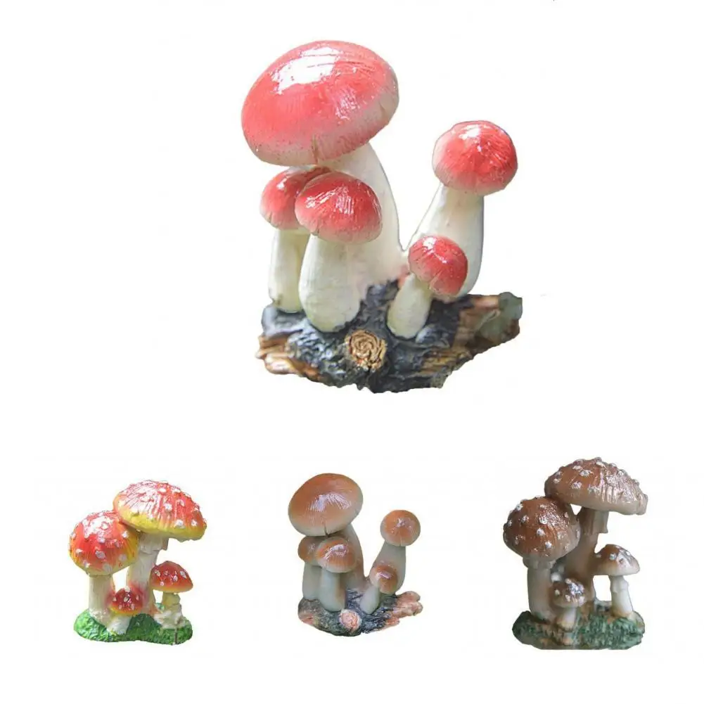 

UV Resistant Durable Lovely Mushroom Figurine Supplies Decor for Patio
