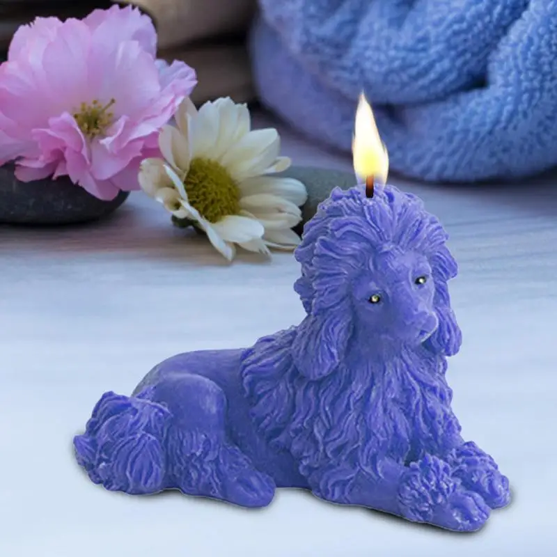 

Dog Silicone Mold 3D DIY Poodle Heat Resistant Candle Moulds Flexible Animal Plaster Aromatic Soap Mould Food Grade Molds