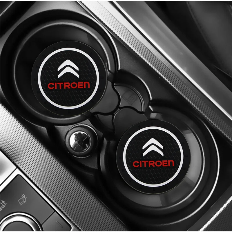 

2pc Car Cup Holder Coaster Non slip Pad Mat Interior Decoration For Citroen C4 Picasso C4L C3-XR C2 C3 C5 C6