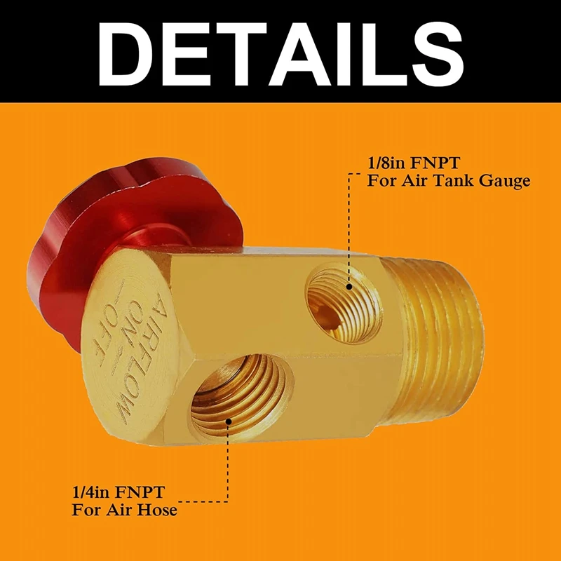 2 Pack Air Tank Manifold With Fill Port Safety Valve And 1/2 Inch NPT X 1/4 Hose 1/8 Gauge