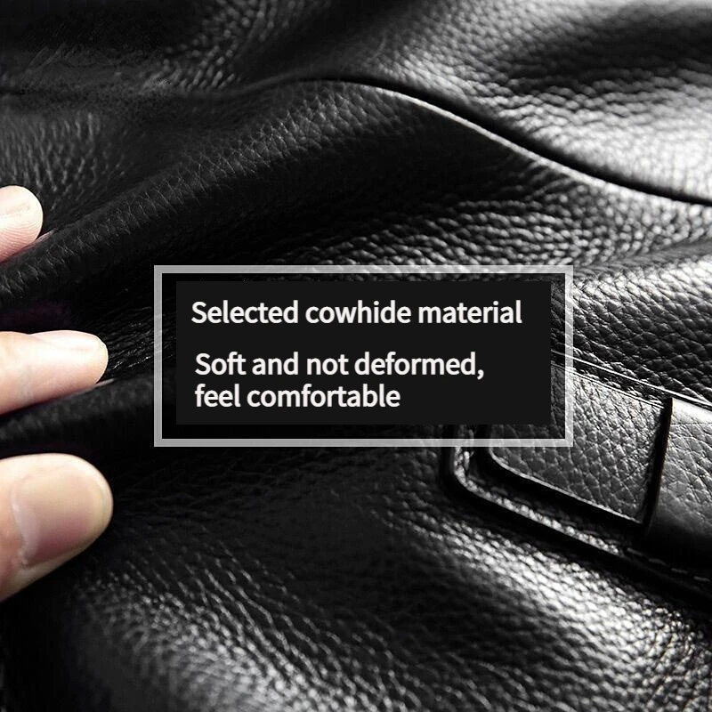 men's leather handbag New Natural Cowskin Men's Briefcase Fashion Large Capacity Business bag Shoulder Laptop Bag 14 inch A4