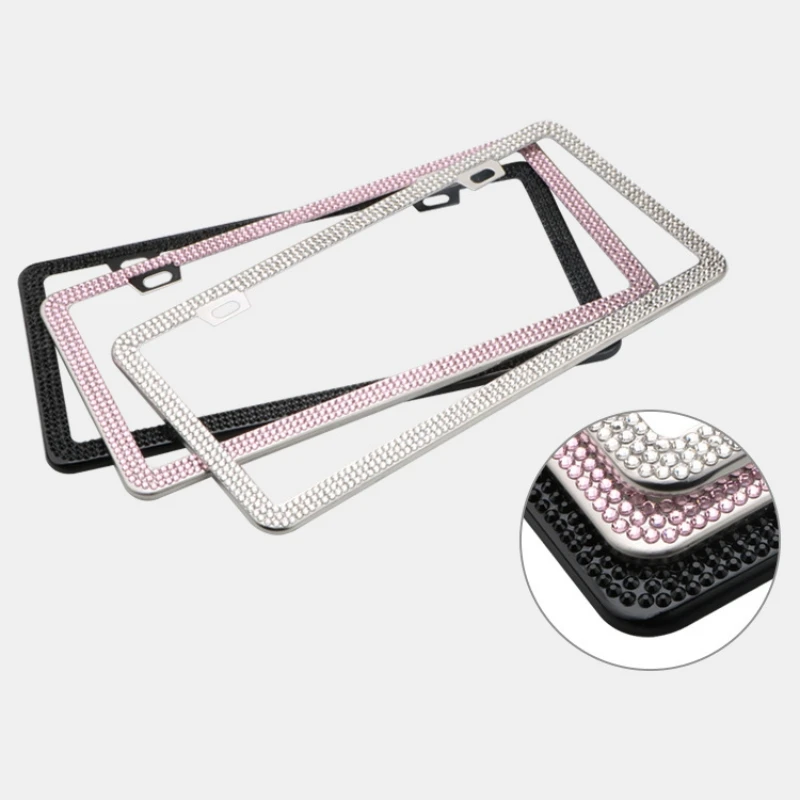 3 цвета для американской модели рамки номерного знака Bling Crystal Женский держатель