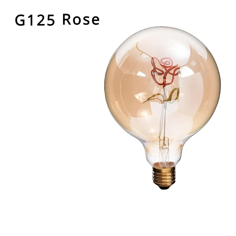

Лампа Эдисона G125 Rose E27 4 Вт 220 В с регулируемой яркостью, персонализированная креативная лампа с буквами, теплые желтые декоративные лампы