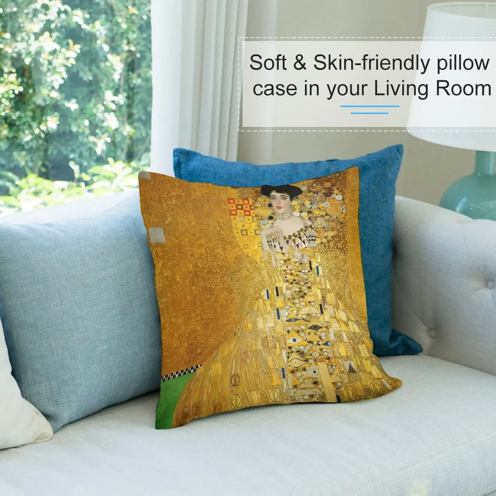 Винтажная подушка Gustav Klimt с портретом Адель Bloch Bauer 197 чехол для подушки дивана