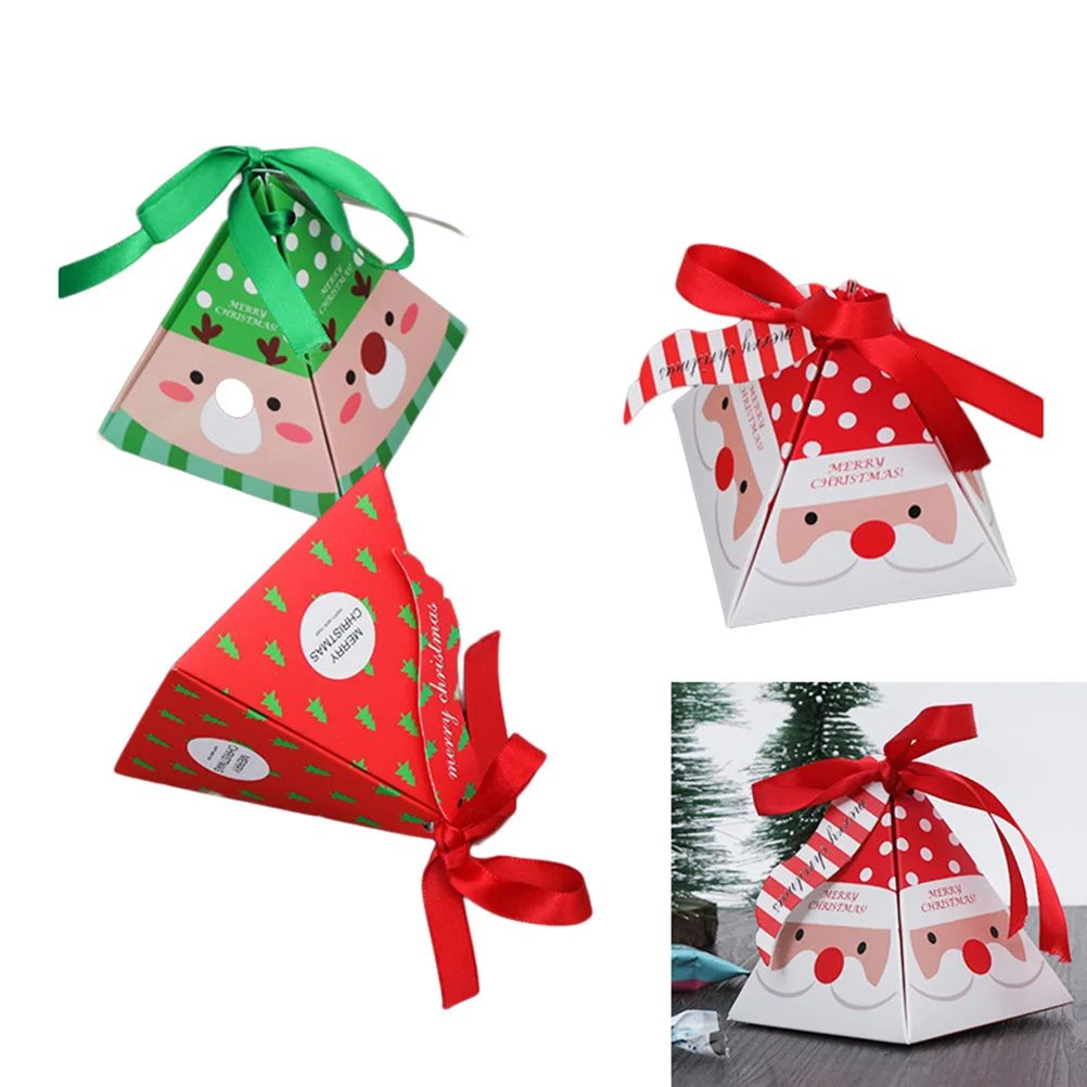 

Boxes Christmas Candy Gift Paper Treatsmall Favors Box Elk Santa Favor Cookie Folding 3D Goodiecute Chocolate Holiday Gifts