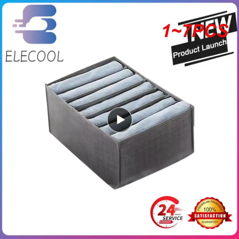 

1~7PCS Wardrobe Clothes Organizer Jeans Compartment Storage Box Foldable Washable Closet Drawer Bedroom Separation Box for
