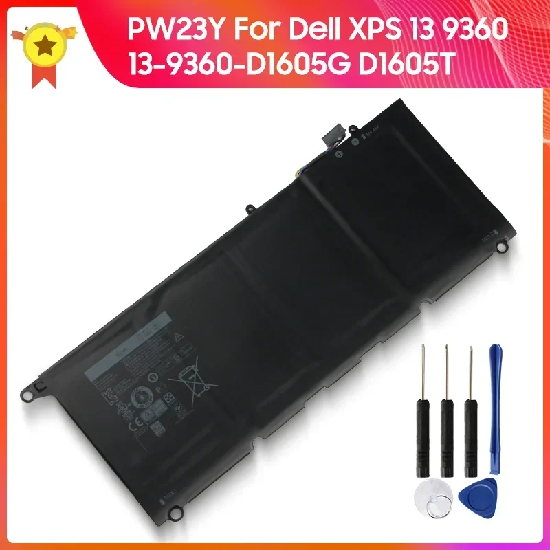 Фото PW23Y 0RNP72 0TP1GT RNP72 TP1GT Сменная батарея для Dell XPS 13 9360 13-9360-D1605G D1605T D1705 Высококачественные аккумуляторы №2