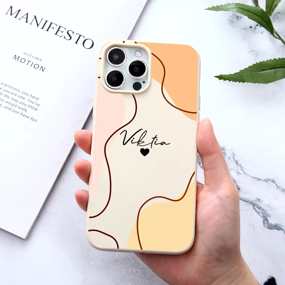 

Customized Heart Name Phone Case For iPhone 14 13 12 11 Pro Max X XR XS 7 8 Plus Personalized Soft phone Cover For iPhone 14