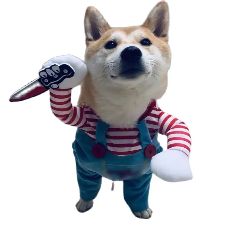 

Смешная одежда для собак на Хэллоуин, комплект свитшот, большой костюм для косплея, женский костюм, ткань для лица, комичные наряды, платье