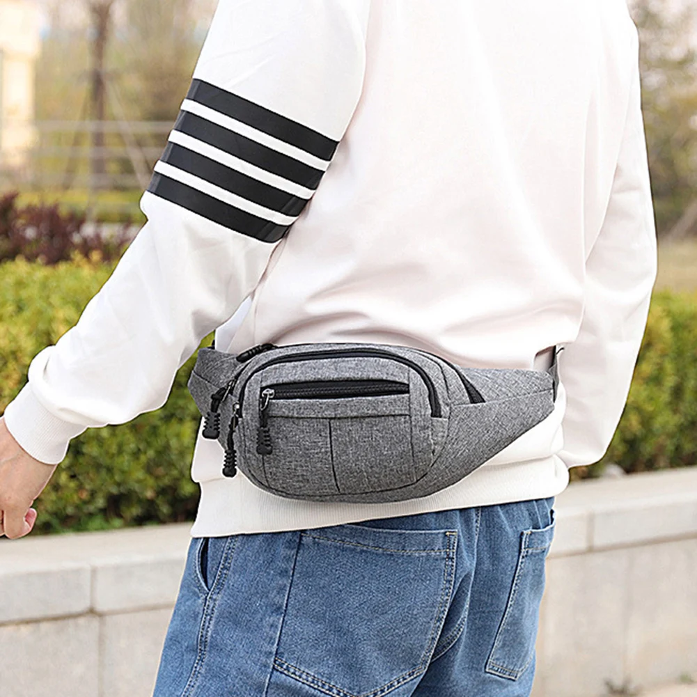 

Спортивные поясные сумки из ткани Оксфорд, повседневные сумки на ремне на молнии, поясные сумки через плечо унисекс, регулируемые для путеш...