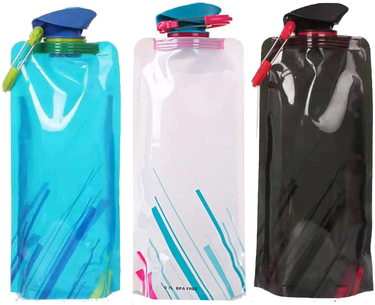 

700ML Outdoor Sports Collapsible Bottle Reusable Leakproof Folding Drinking Water Bottle Portable for Camping Water Bottles